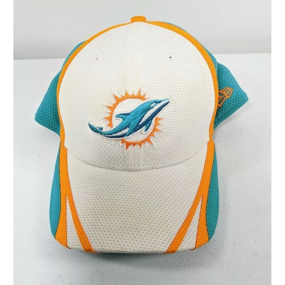 New Era Miami Dolphins NFL Equipment 39THIRTY Stretch Fit Hat Aqua White M/L